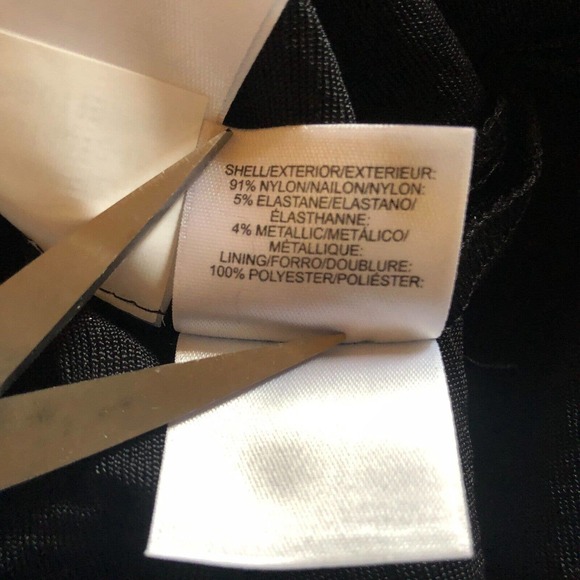 Anne Klein Black Sequin Duster Size Medium Metallic  Sparkle Open Dressy Kimono - Picture 6 of 12